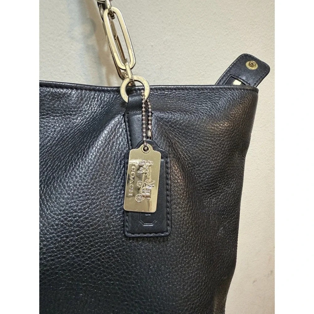 COACH 26769 Madison Black Pebbled Leather Tote Bag, Gold Tone Hardware, 2 TAGS